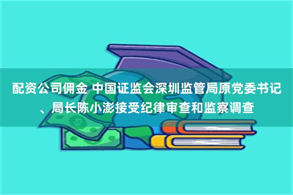 配资公司佣金 中国证监会深圳监管局原党委书记、局长陈小澎接受纪律审查和监察调查